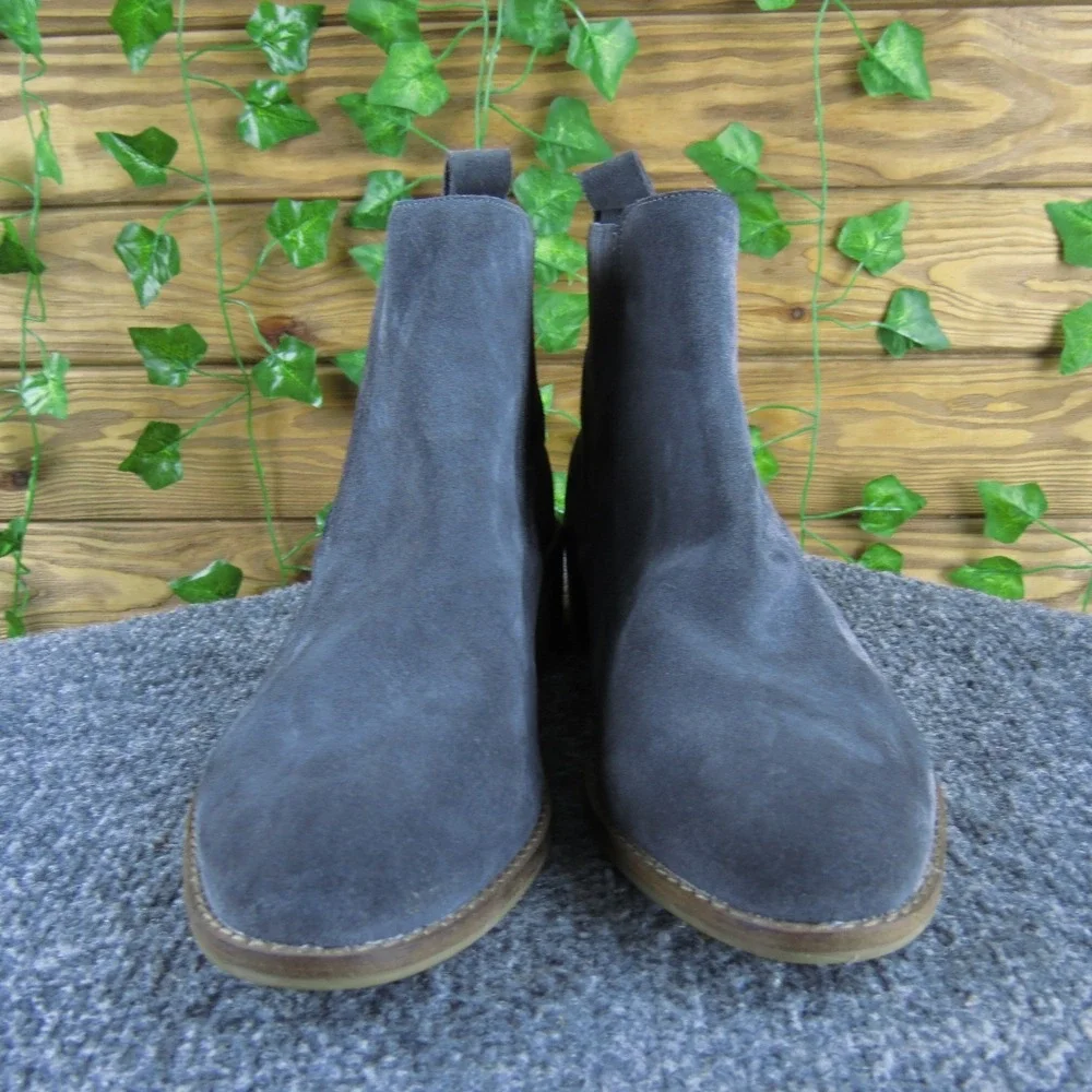 Dolce Vita Suede Ankle Boots Women 8.5 Gray Slip On‎ Low Heel Casual Booties